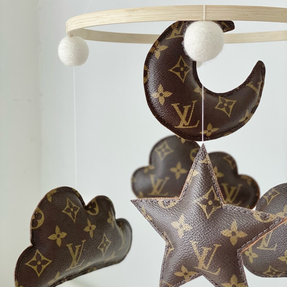 💎Custom Baby Mobile made w Repurposed Auth Louis Vuitton Monogram Coated Canvas